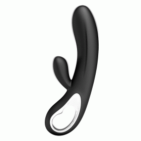 Pretty Love Elmer crni silikonski vibrator sa dodatkom za klitoris  BI 14413-1-13